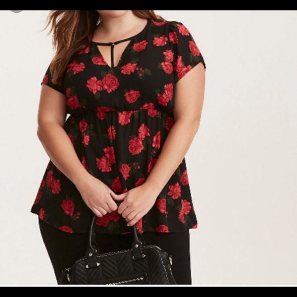 Torrid Roses Georgette Blouse-00